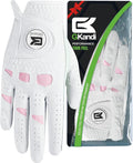 Women Golf Gloves Premium Leather with Magnetic Ball Marker Left Right Hand 1 Pack, Extra Grip for Ladies Comfortable Durable Size Small Medium Large