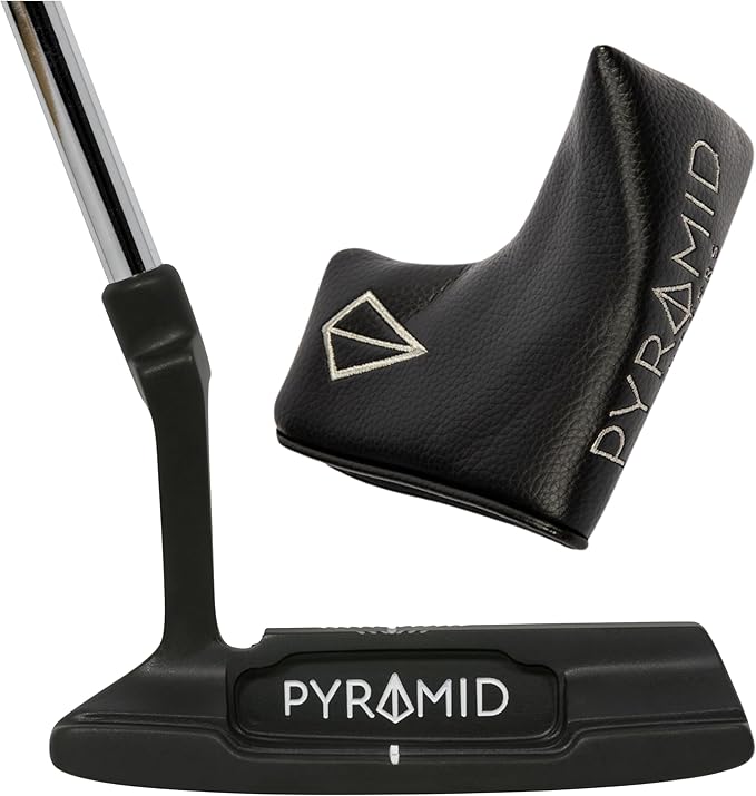 Pyramid Golf Putter for Improved Accuracy & Consistency – Gear Effect Grooves, High MOI, Precision Milled Face, Soft Feel Grip, Forgiveness on Mishits, Free Head Cover, Ideal for Inconsistent Stroke