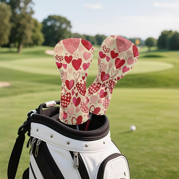 Golf Club Head Covers for Club Protective, Waterproof PU Leather Driver Fairway Wood Hybrid Head Cover