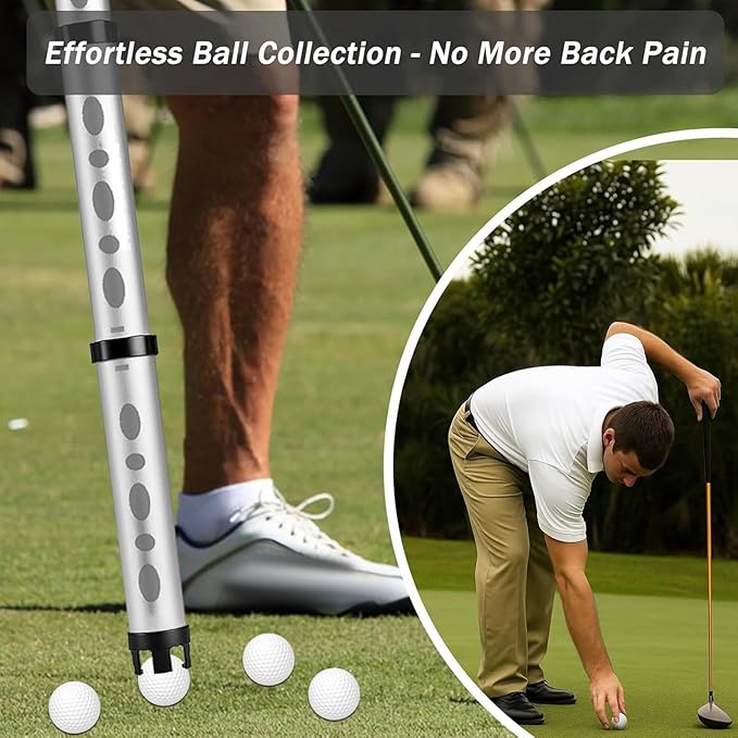 Golf Ball Retriever Collector Sturdy Professional Practice Aid for Men Women Ergonomic Training Accessories Grabber Tool