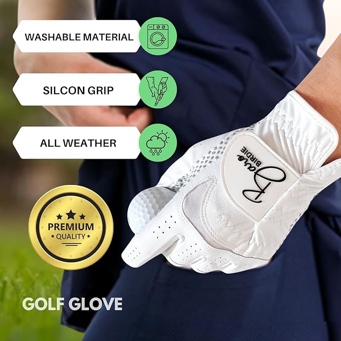 Golf Gloves Both Hands Women's 1 Pair Lightweight Non-Slip Silicone Extra Grip All Weather Girls Ladies Sports Tennis