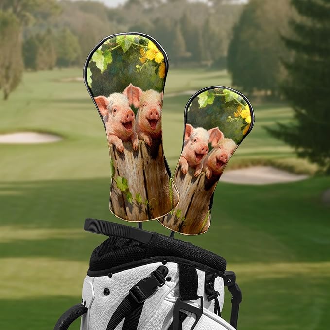 Golf Head Covers Leather Driver Headcover, Premium Golf Club Covers with Anti-Scratch Lining 1/3/5 Wood Head Covers for Golf Clubs for Women Men