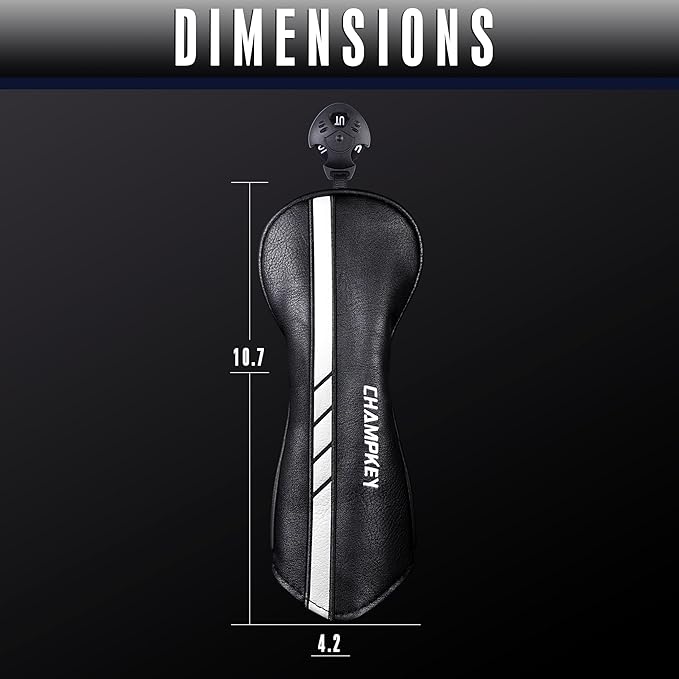 CHAMPKEY Premium Golf Head Covers for Woods and Driver - Advanced Polyurethane Synthetic Leather Golf Club Covers - Choose Between Single Cover and Full Set Covers