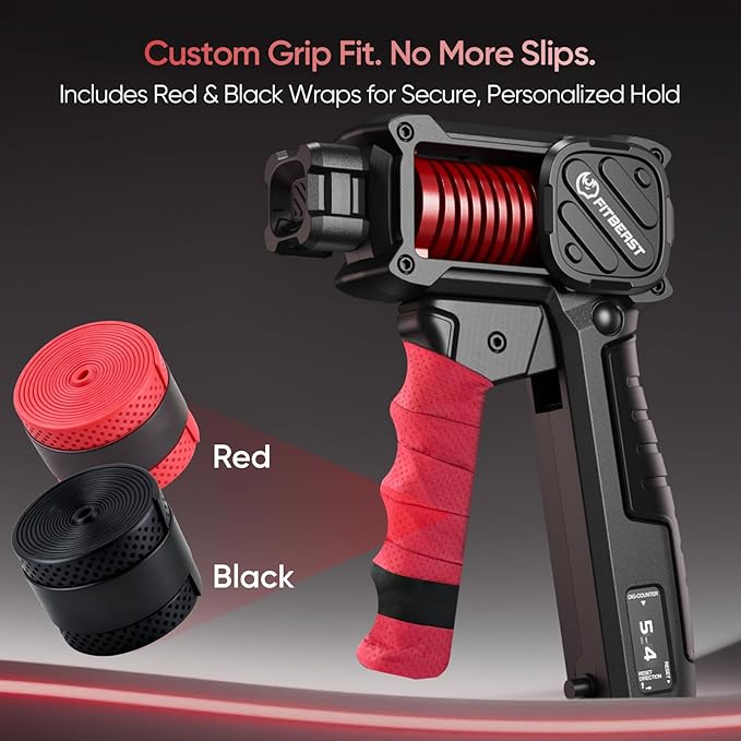 FitBeast Grip Strength Trainer with Built-In Counter, Adjustable Hand Gripper Strengthener 30–130LB, Forearm Strengthener for Office & Home Training