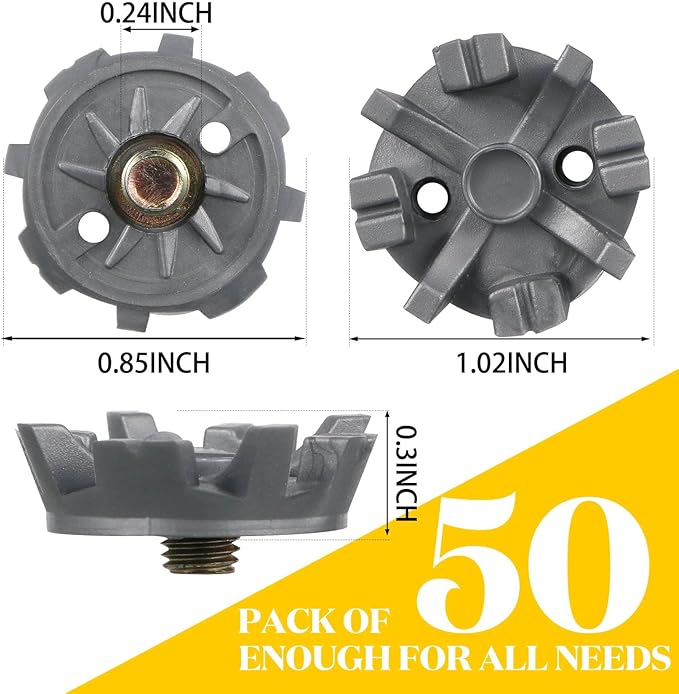 Cozypower 51 Pcs Golf Cleats Set 50 Golf Shoe Spikes Replacements with 1 Cleats Spanner Metal Thread Screw 6 mm Dia for Cricket Shoe Player