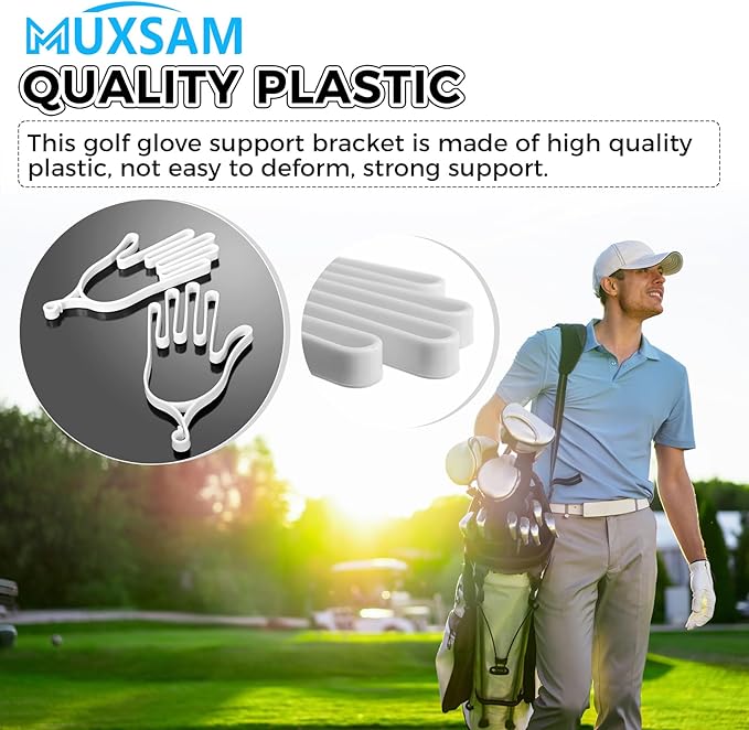 MUXSAM Golf Gloves Stretcher Holder Keeper Hanger Gloves Support Frame Golf Gloves Holder Rack Dryer Shaper Tool Accessories for Golfer Gloves Maintenance(1 Pair 2Pcs)