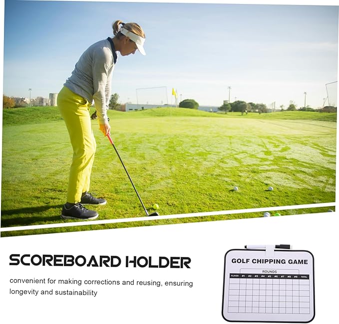 BESPORTBLE Golf Scoreboard Double-Sided Dry Erase Whiteboard for Accurate Score Tracking Portable Erasable Scoring Board for Men and Women Golfing Events
