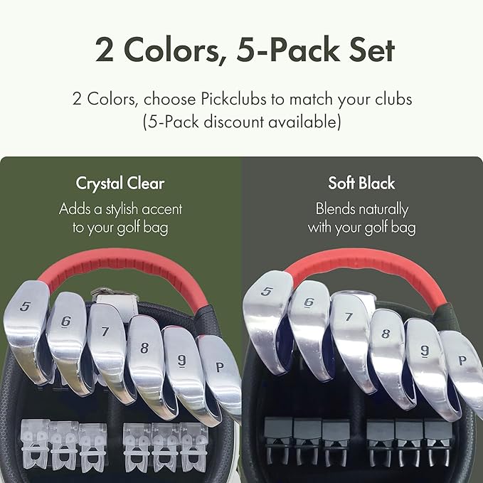 Golf Club Holder Club Organizer Durable Polycarbonate Clips for Irons,Woods,Drivers Heavy-Duty Golf Bag Clip-On Holder Golf Accessories