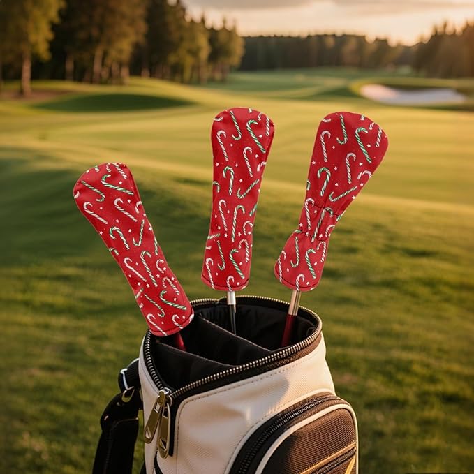 Golf Club Head Covers for Club Protective, Waterproof PU Leather Driver Fairway Wood Hybrid Head Cover