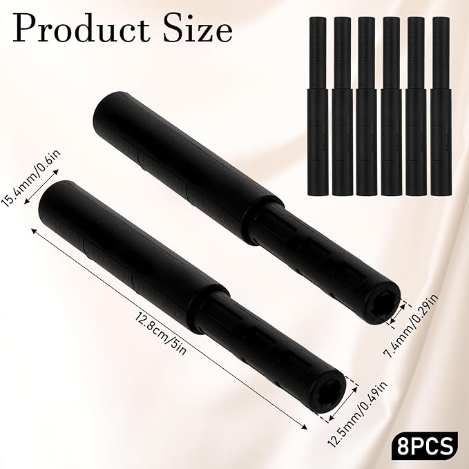 8pcs Golf Club Shaft Extension Golf Stick Extender Golfs Putter Extension Rod for Wood Putter Shaft Club Extensions for Golfs Clubs Shafts (Black)
