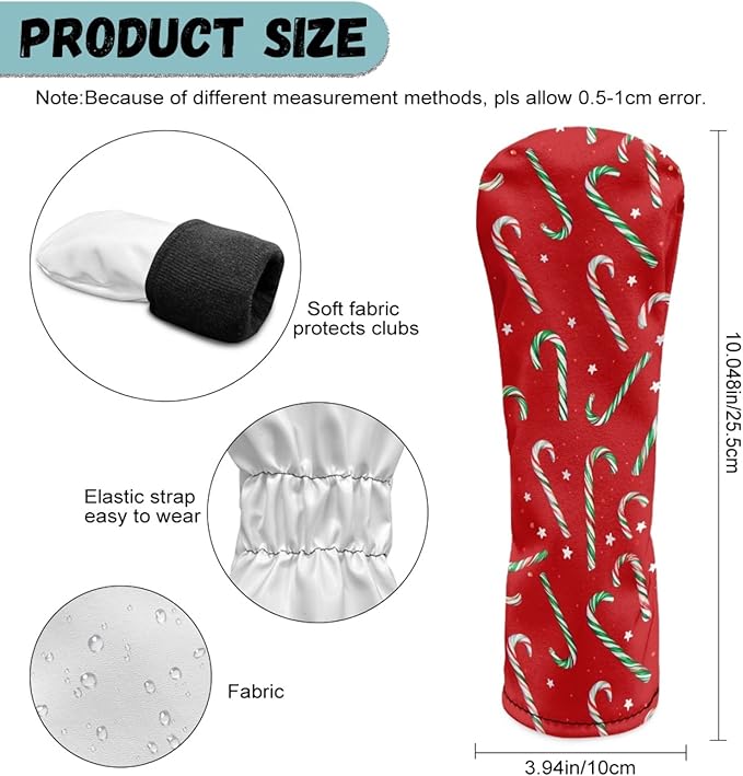 Golf Club Head Covers for Club Protective, Waterproof PU Leather Driver Fairway Wood Hybrid Head Cover