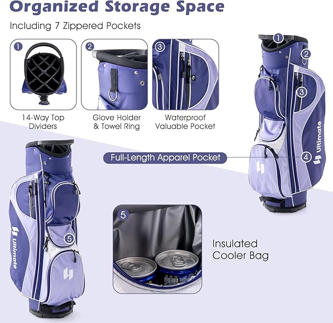 Tangkula 9/10/12 Pieces Women's Complete Golf Clubs Set, Golf Club Package Set with 460CC Driver, Fairway Wood & Hybrid, Irons, Putter, Portable Regular Golf Club Set