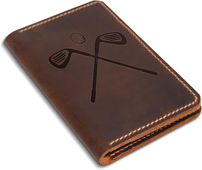 Leather Golf Scorecard Holder, Handstitched, Golf Gifts, Yardage Book Holder, Leather Gifts, Gifts For Dad, Gifts For Golfers, Personalized Customized Gifts