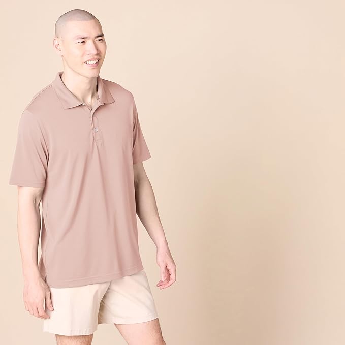 Amazon Essentials Mens Golf Polo Shirt, Moisture-Wicking Quick Dry, Short Sleeve