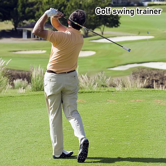 Golf Swing Trainer Aid for Indoor Practice Speed Training, Warm up Stick Improved Rhythm, Grip, Flexibility, Balance, Tempo and Strength with 2 Adjustable Weights