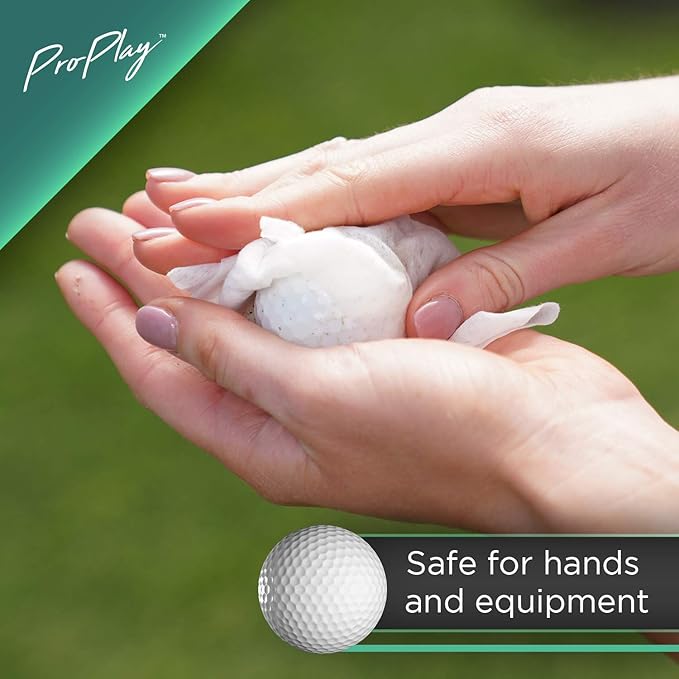 ProPlay Ball & Club Cleaning Wipes | Powerful Cleaner Removes Dirt, Grass, and Sand | Convenient, Resealable Pack - Unscented 8 Pack