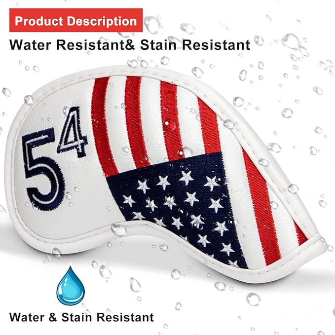 Golf Iron Head Covers Set Iron Headcover Wedge Cover Golf Iron Club Cover USA American Flag for PXG0311