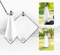 Stripebird - Magnetic Golf Towel (White) - Microfiber Golf Towel with Built-in Ultra-Strong Neodymium Magnetic Towel - 18" x 18" Golf Bag Towel