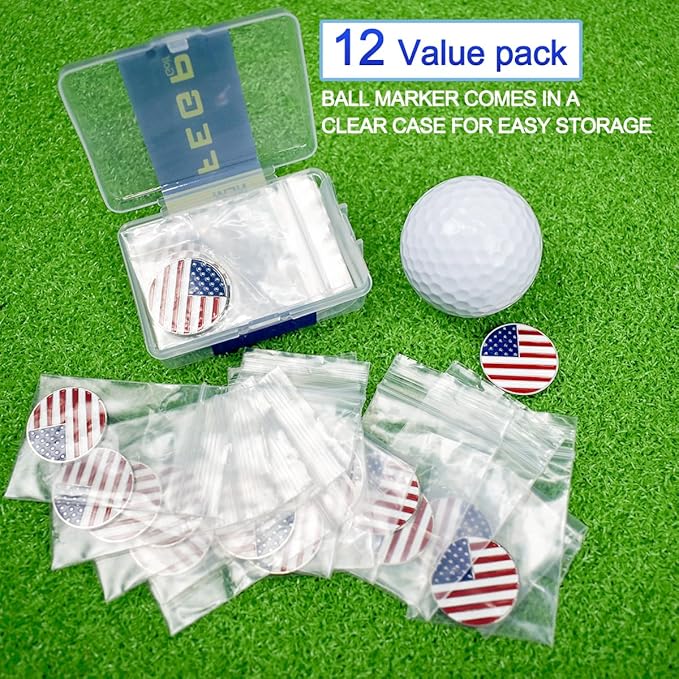 Golf Ball Markers with Magnetic Hat Clips Assorted Patterns Value Gift Set Mark Golf Divot Tool Accessories, Golf Ball Markers with Hat Clips Sets for Men Women Kids Gifts.