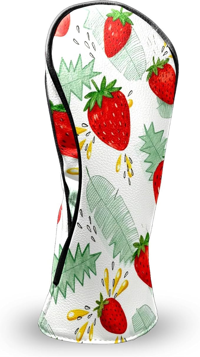 Premium Leather Golf Club Headcovers,Mango Pattern Fits Driver Hybrid Fairway 3/5 Wood,with Scratch-Resistant Lining, Gift for Men and Women