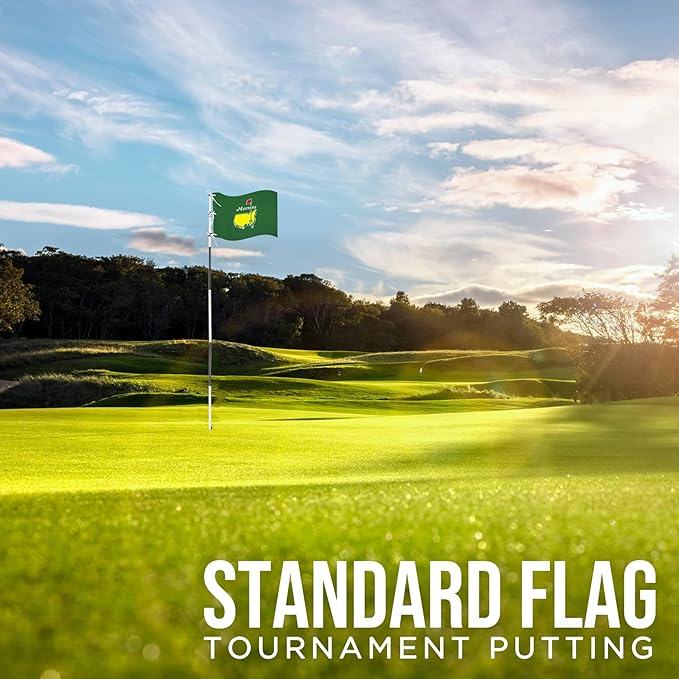 Golf Flag with Grommets, Double-Side Printed Augusta National Flag, 420D Nylon Golf Pin Flags, Putting Green Flags for Golf Course Driving Range Collection, 14" H x 20" L, Green