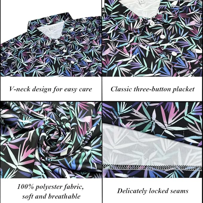 Men's Long Sleeve Golf Shirt Quick Dry 3 Button Work Fishing Outdoor Casual Collar Shirt