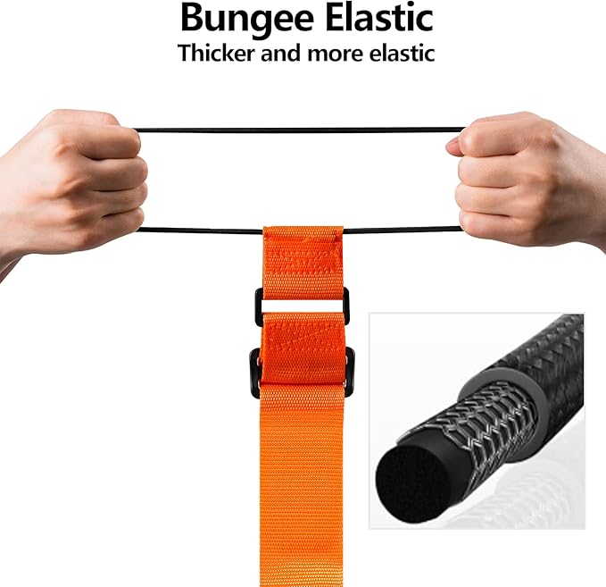 BILIONE Add a Bag Luggage Straps 2 Pack, Adjustable Bungee Elastic Belt to Connect Two Suitcases, Secure Carry On & Travel Essentials (Green)