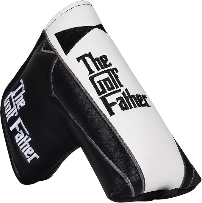 The Golf Father Golf Club Covers, Driver Fairway Hybrid Headcover, Funny Putter Cover Magnetic, Black & White Color Iron Covers,Golf Gifts for Men