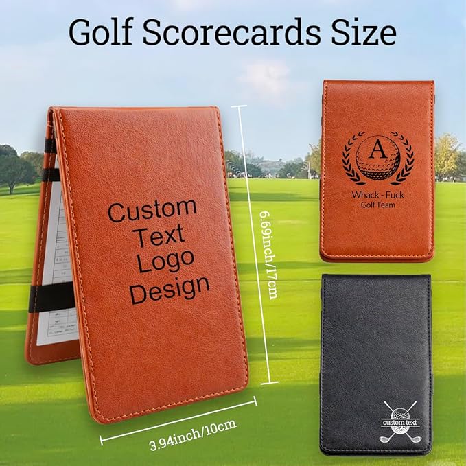 Personalized Golf Scorecard Holder – Custom Golf Score Card Cover with Pen Loop, Durable Lightweight Golf Accessory, Perfect Golf Gift for Men, Youth & Coaches