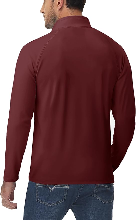 Boladeci Men's Quarter Zip Pullover Premium Fleece Lined Long Sleeve Golf Shirts Warm Hiking Shirts Lightweight Sweatshirts