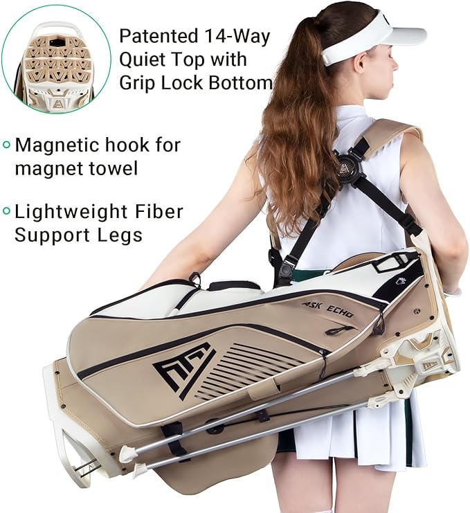 ASK ECHO ST-Lock Mecha 14 Way Dividers Quiet Hybrid Stand Bag for Men & Women