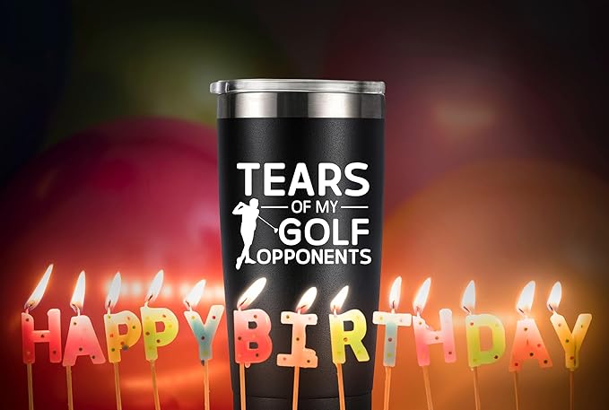 Golf Gifts for Men Dad, Grandpa, Uncle, Him. Husband - Valentines Day Golf Lover Unique Coffee Cup - Fathers Day Gift- 20oz Stainless Steel Double Wall Insulated Golfer Tumbler