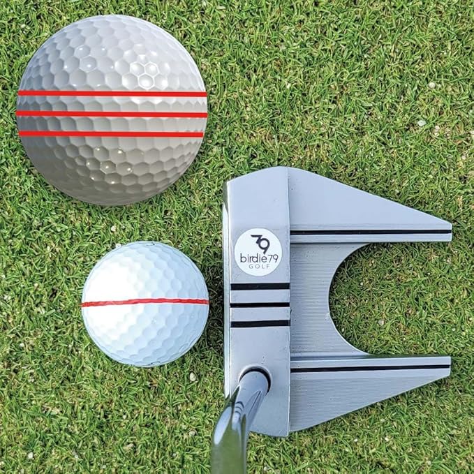 Budget-Friendly Natural Liner Golf Ball Marker - 360° Triple-Line Stencil with 3ea Marker Pens