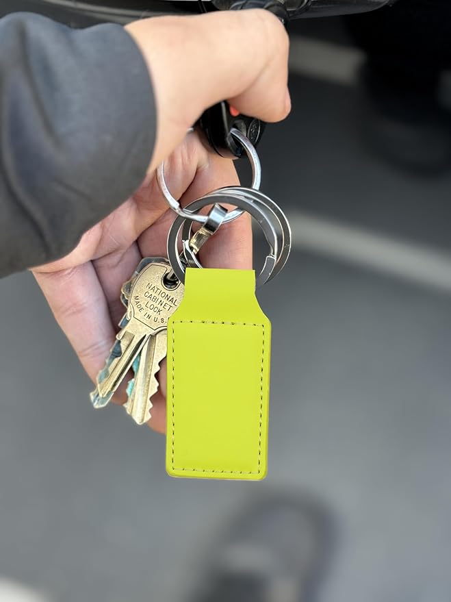 LaserGram Rectangle Keychain, Coat of Arms Germany, Personalized Engraving Included (Neon Green)