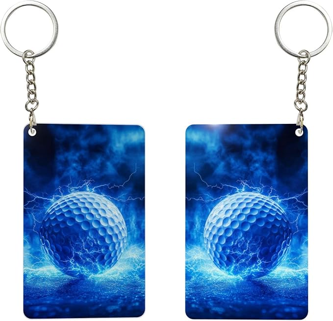 Keychain - Rectangular Acrylic Keychain Daily Key Ring Car Key Fob Holder 2X3 Inch