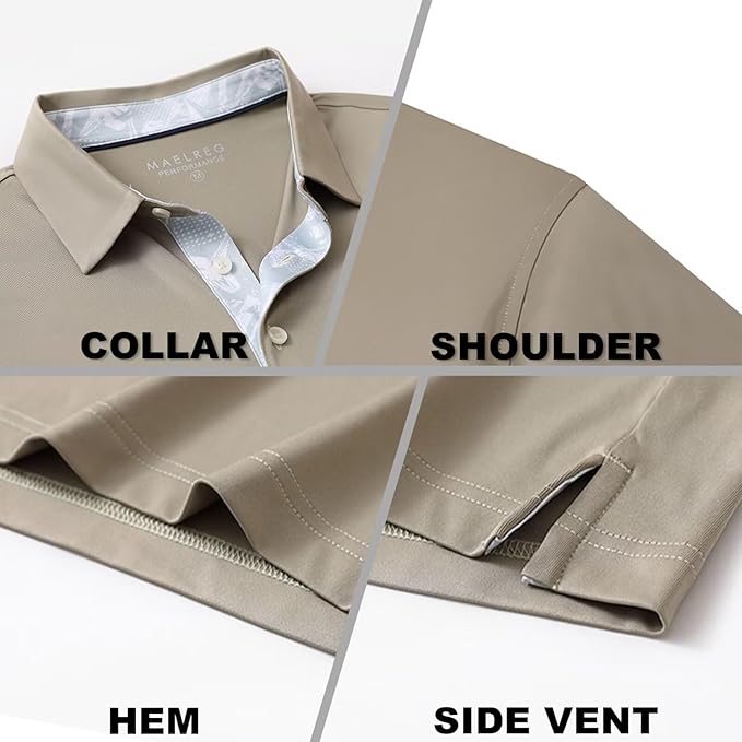 Mens Polo Shirts Short and Long Sleeve Casual Solid Stylish Dry Fit Performance Designed Collared Golf Polo Shirts for Men