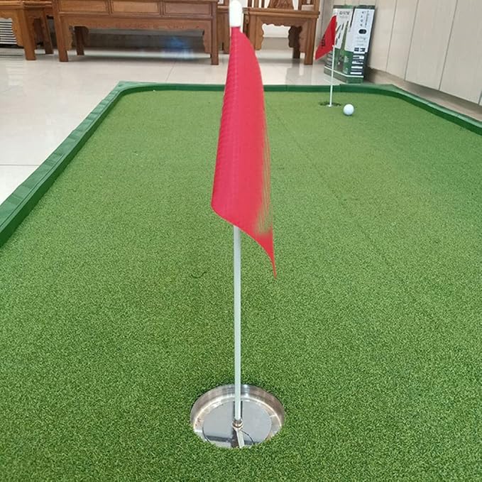 EKDJKK Golf Flagsticks Mini, Putting Green Flag for Yard, Trainging Accessory Practice Hitting Stainless Steel Golf Green Cup with Flag(Size:1.3cm/0.51inch)