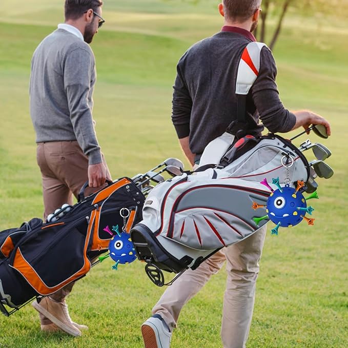Golf Tee Holder, Portable Ball Tees Holder for Golf Bag, Golf Tee Carrier with 18 tees Hole, Golf Accessory for Golf Club Bag, Golf Gifts for Man Women