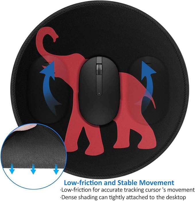 Red Elephant Mouse Pad, Mouse Pads for Desk, Stitched Edge Mousepad with Non-Slip Rubber Base, Gaming Mouse Mat for Computer Laptop Home Office