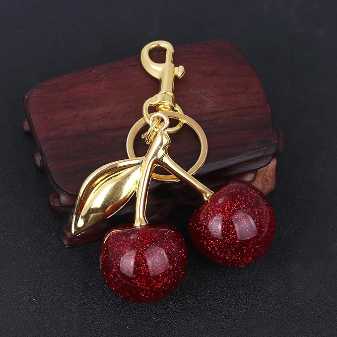 Fruit Bag Charm Purse Charms Keychain Strawberry Cherry Accessories Keychain For Women Birthday Valentine Day Gifts
