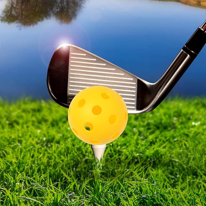 Avesfer 12/20/40 Pack Plastic Golf Balls Soft [Anti-Crack] 42mm Training Golf Balls for Swing Practice Golf Balls for Backyard Limited Flight Airflow Hollow at Home Use Indoor Green