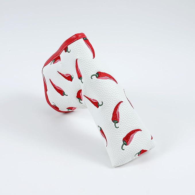 Golf Club Headcover, Premium Leather Embroidery Mallet Putter Cover Blade Head Covers, Stylish Golf Accessories, Great Golf Gifts for Men and Women Golfers