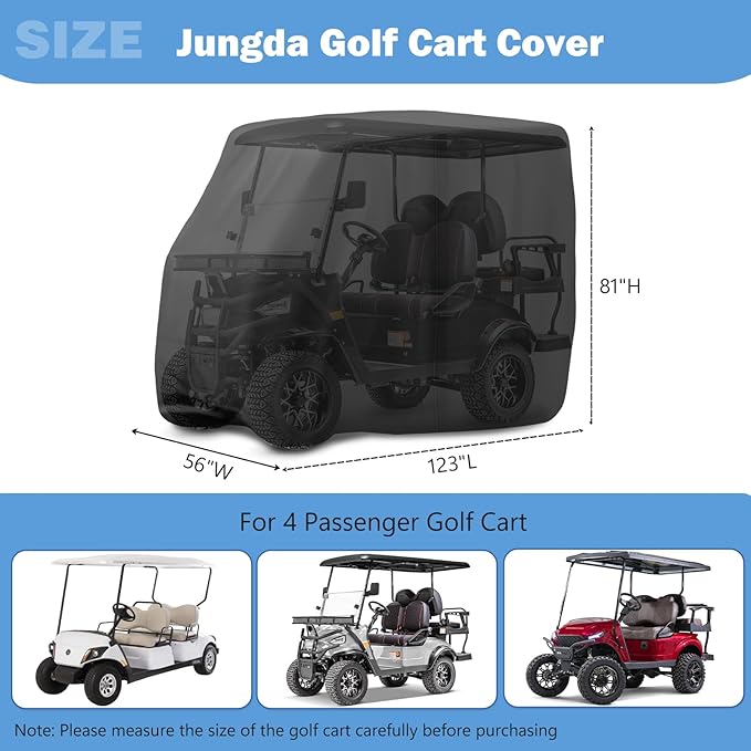 Golf Cart Cover,Waterproof Universal 2/4/6 Passenger Golf Cart Covers, Golf Cart Accessories for Outdoor Storage Protective