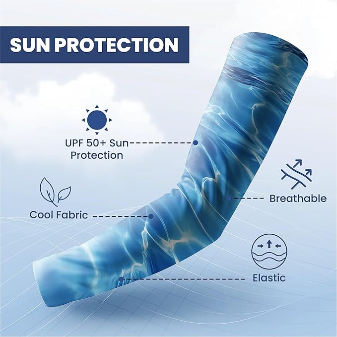 Cooling Arm Cover For Men & Women - Uv Sun Protection Arm Sleeves For Driving Golfing Fishing Cycling Hiking (L)