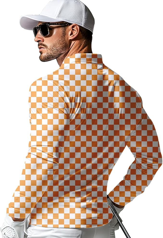 Men's Long Sleeve Golf Shirt Quick Dry 3 Button Work Fishing Outdoor Casual Collar Shirt