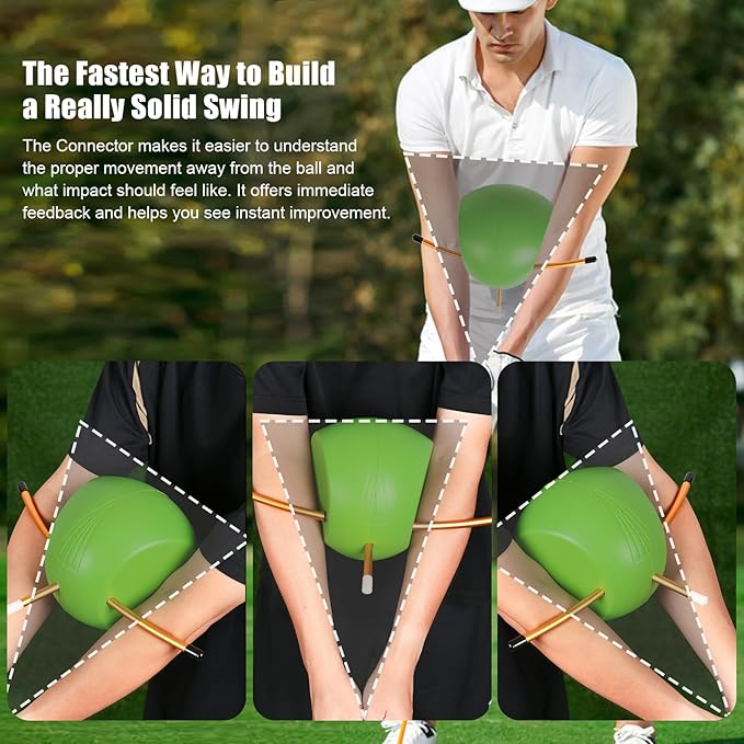 The Connector Golf Training Aid - 2 Pcs Golf Swing Trainer Aid for Posture Correction Practice, Suitable for Golfers of All Levels Looking to Improve Overall Game