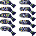 Scott Edward 1/7/10 Pcs Knitted Golf Club Head Covers for Irons Wedge Cuteness and Basically Socks Shape Washable Golf Club Head Protector on Pattern Style Double Sided Customized
