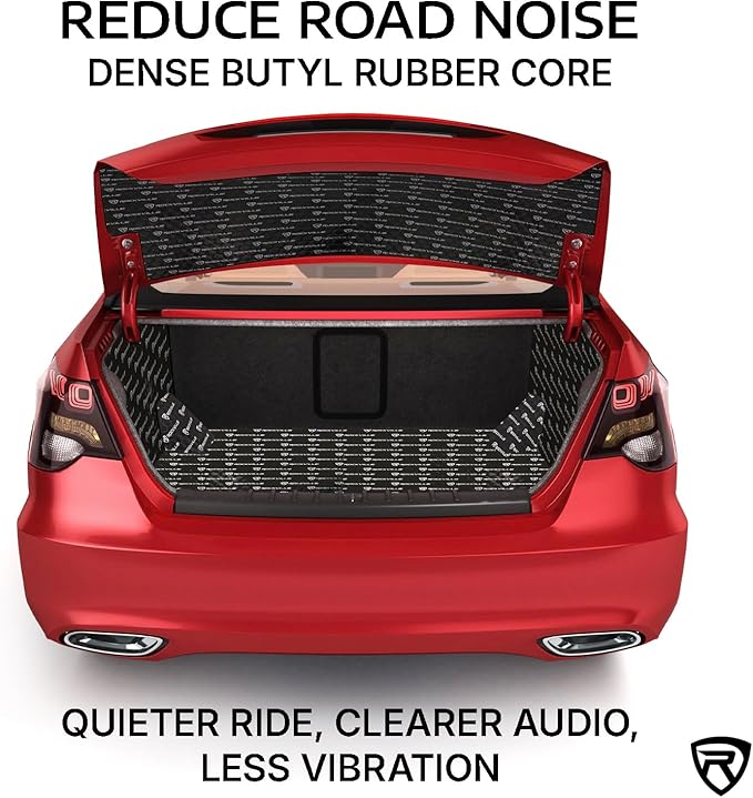Rockville RockMat 50-15 50 Sq Ft Butyl Sound Deadening Mat 1.5MM 60 Mil, Aluminum Foil Backing, Adhesive Precut Sheets, Reduces Road Noise and Vibrations, Car Truck Van RV Marine