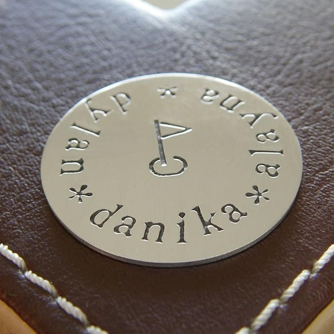 Golf Ball Marker - Personalized Two-Sided - Hand Stamped Sterling Silver with Names