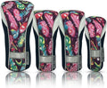 Taboo Fashions Monaco Golf Club Covers for Women - Numbered Golf Headcovers Set for Driver, Fairway and Hybrid Clubs - Weather Resistant, Pack of 4